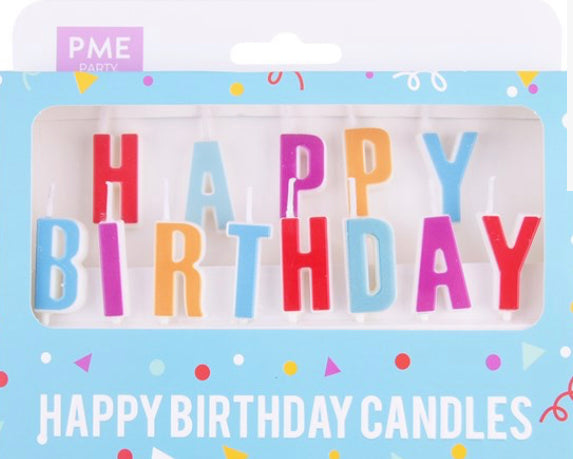 PME happy birthday candle set