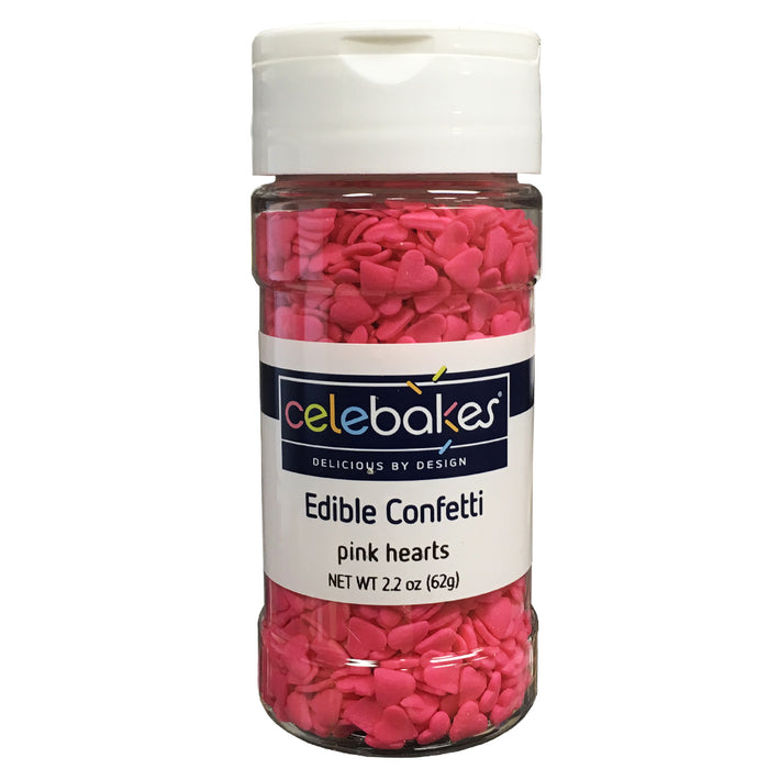 Celebakes Edible Confetti Pink Hearts