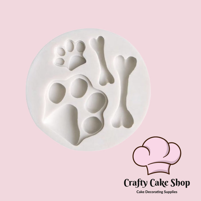 Dog paw and bone silicone mold