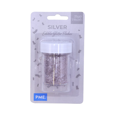 PME silver edible glitter flakes