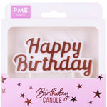 PME rose gold happy birthday candle