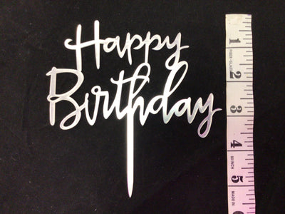 Cursive Happy Birthday Cake Toppers