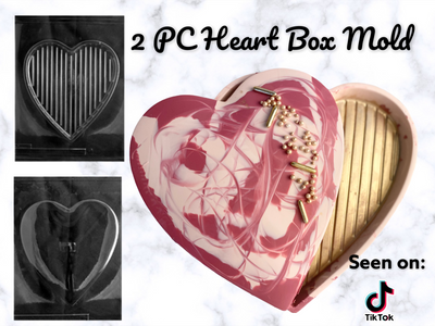 2pc Heart Box chocolate mold