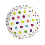 White w/ Colorful Polka Dots Cupcake Liners