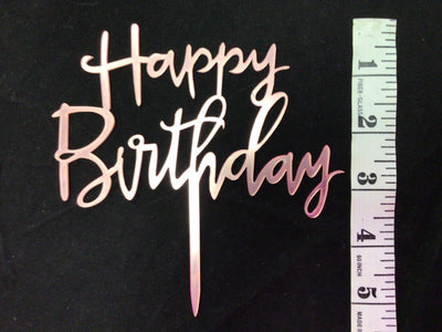 Cursive Happy Birthday Cake Toppers