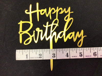 Cursive Happy Birthday Cake Toppers