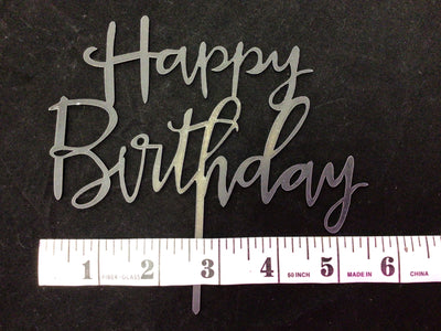 Cursive Happy Birthday Cake Toppers