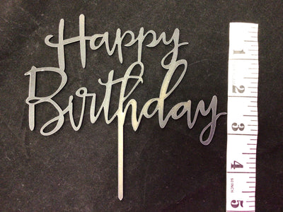 Cursive Happy Birthday Cake Toppers