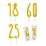 PME Gold Glitter Number Candles