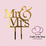 MR&MRS acrylic cake topper