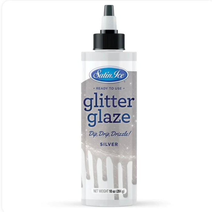 Satin Ice Glitter Glaze- Silver