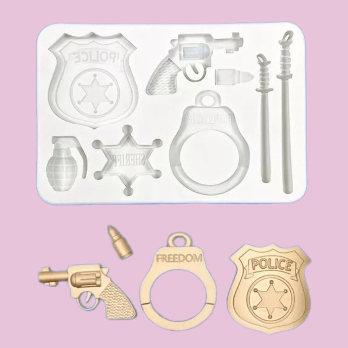 Police Badge & Accessories Silicone Mold