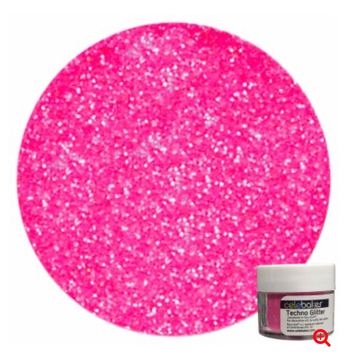 Hot pink techno glitter