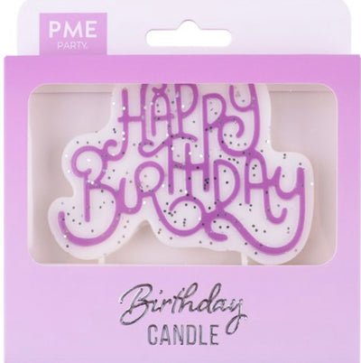 PME pink happy birthday candle