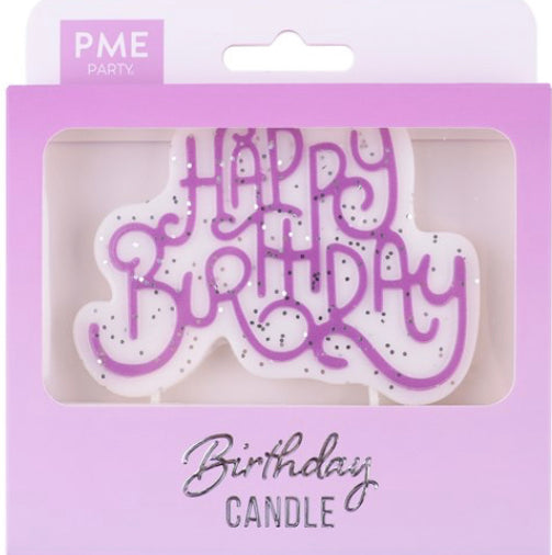 PME pink happy birthday candle